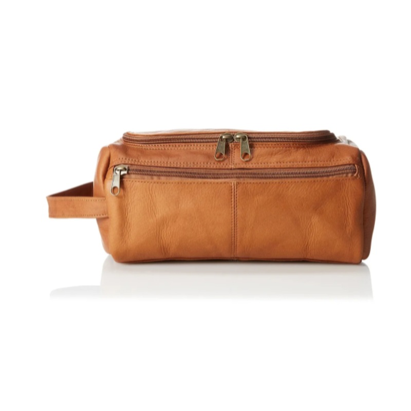 David King Leather U-Shaped Opening Shave Kit - Tan