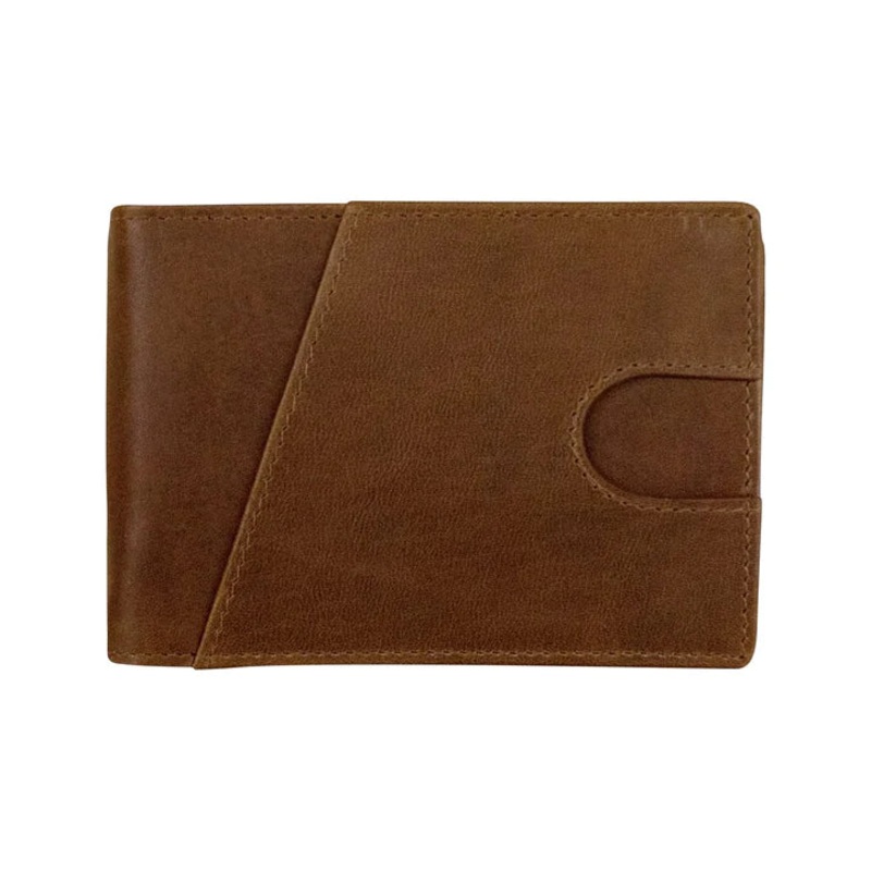 ILI New York Men's Bifold Money Clip - Rustic Brown