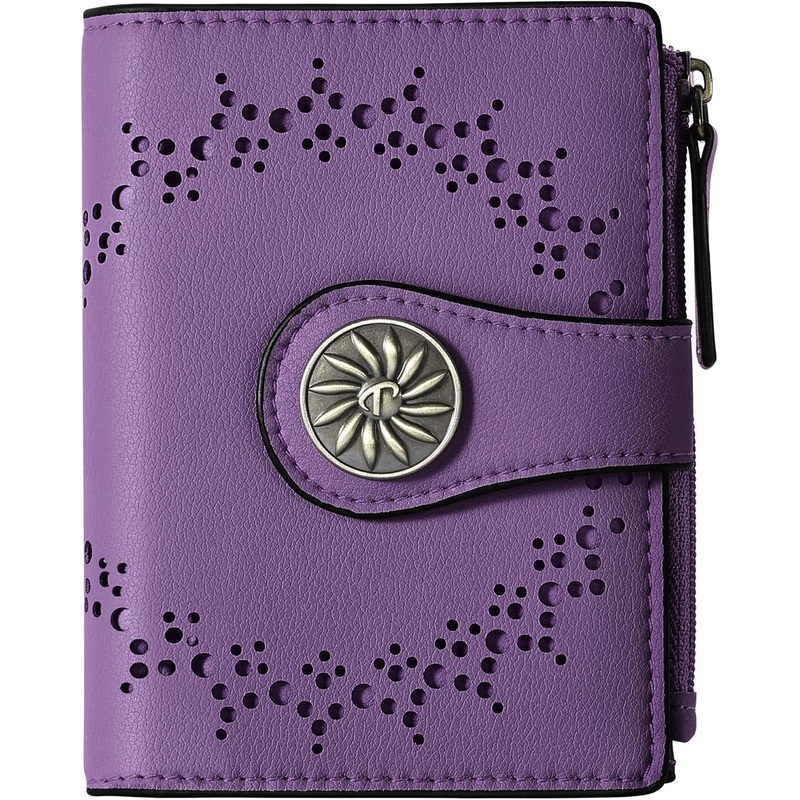 Small Leather Bifold Wallet with Zipper Coin Pocket