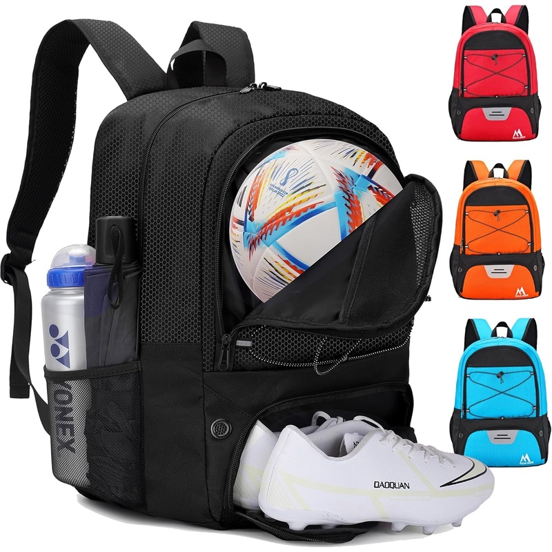 Soccer Backpack with Ball & Shoe Compartment, Basketball Volleyball Training Bag