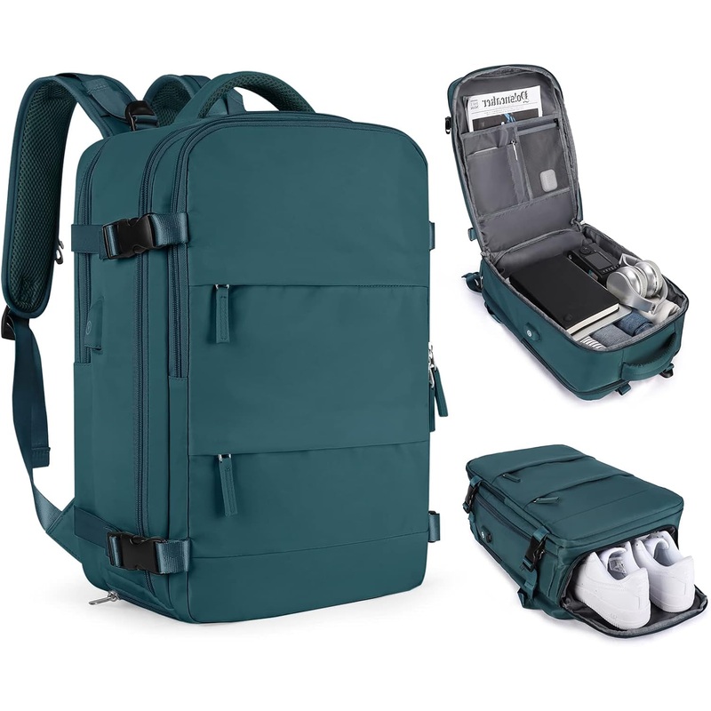 TSA-Approved Travel Backpack with Shoe Compartment, 15.6 Inch Laptop Backpack