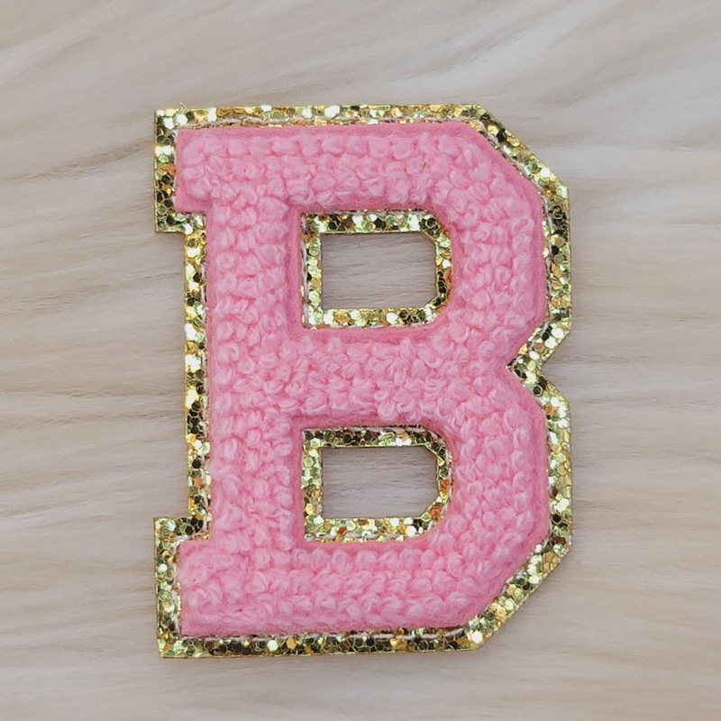 Varsity Letter Patch B - Soft Pink