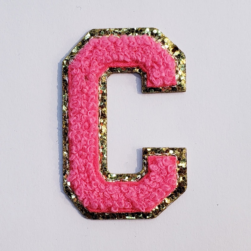 Varsity Letter Patch C  - Hot Pink