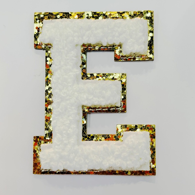 Varsity Letter Patch E - White