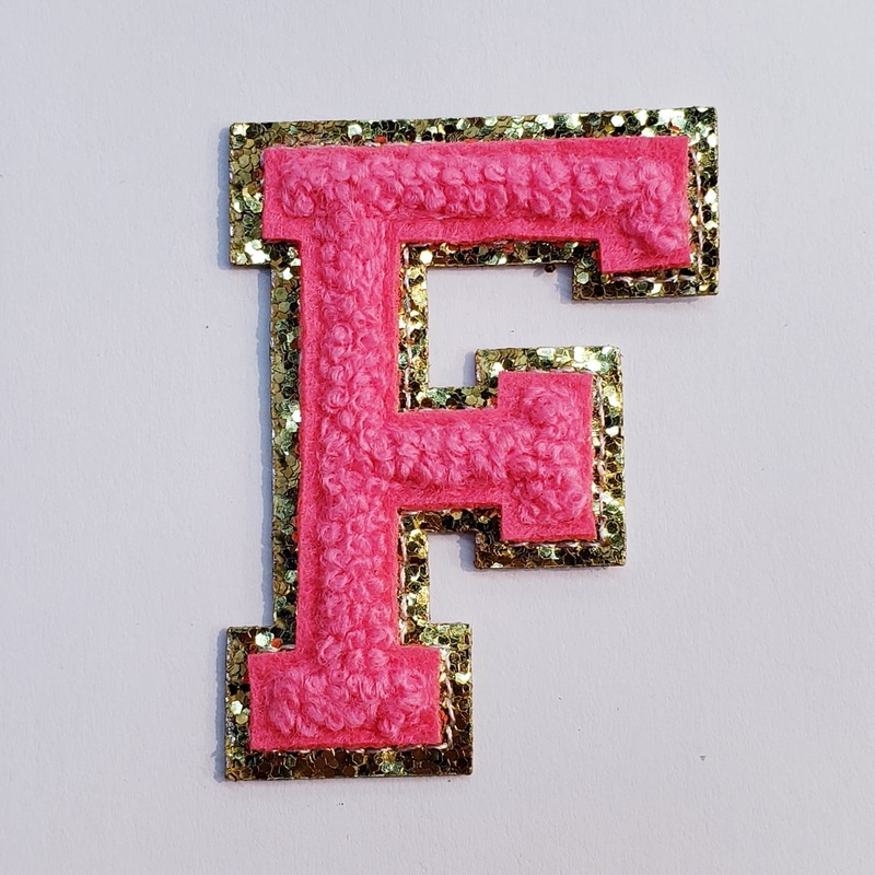 Varsity Letter Patch F - Hot Pink