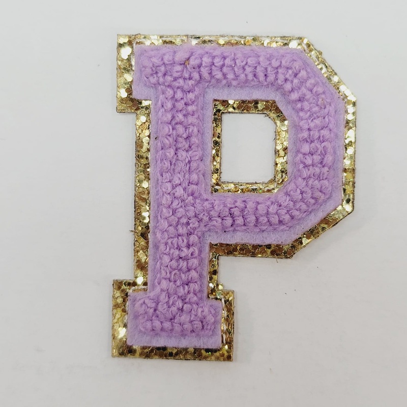 Varsity Letter Patch P - Lavender