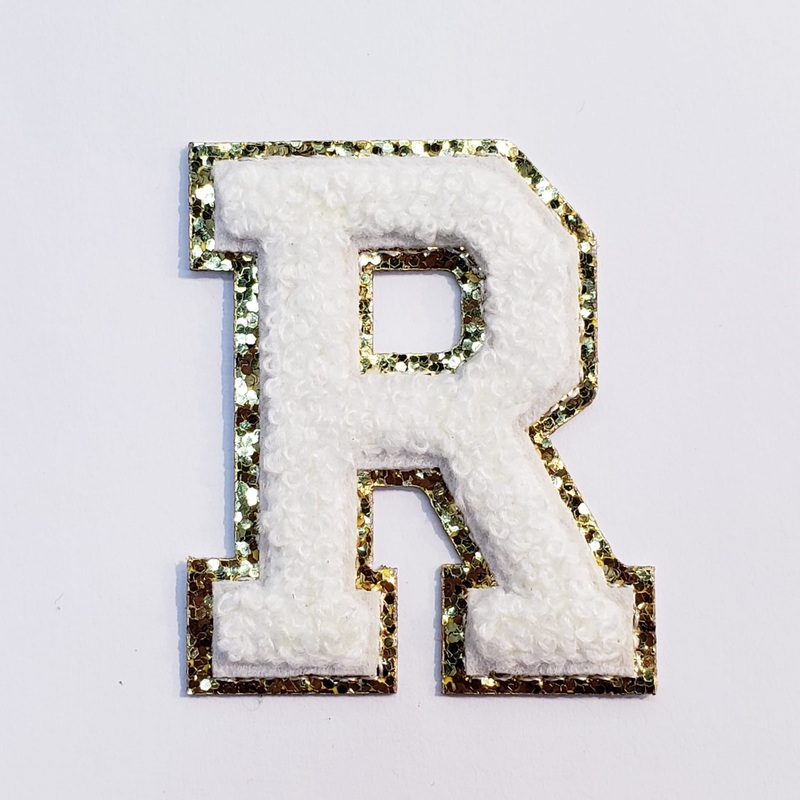 Varsity Letter Patch R  - White