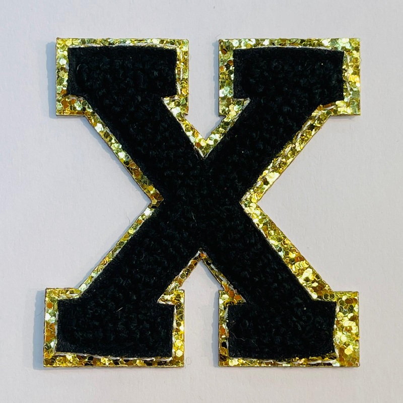 Varsity Letter Patch X - Black