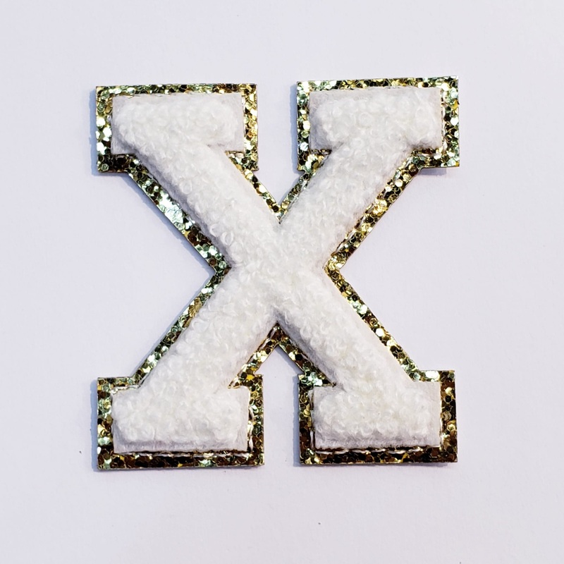 Varsity Letter Patch X  - White