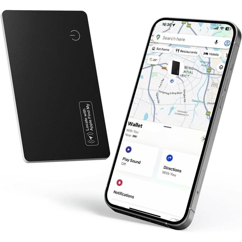 Wallet Tracker Card, Compatible Apple Find My(iOS Only), Slim Smart Bluetooth Tracker