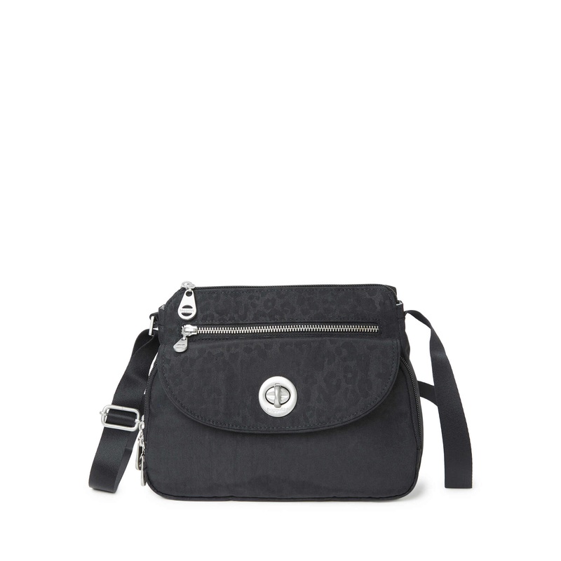 Baggallini Calais Crossbody Bag - Black Cheetah Emboss