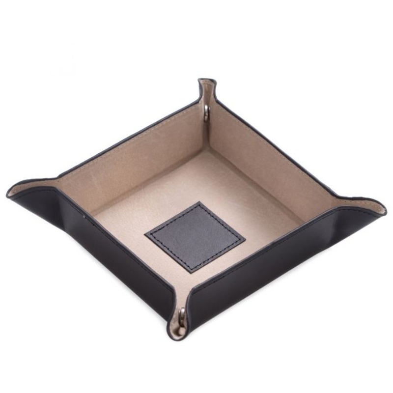 Bey Berk Leather Snap Tray - Black