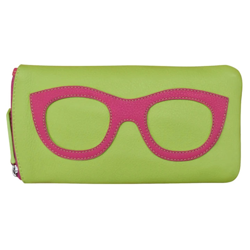 ILI New York Leather Eyeglass Case  Pear/Indian Pink