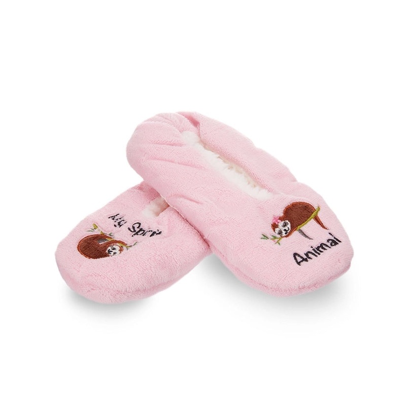 INC Luxe My Spirit Animal Sherpa Lined Slippers M/L - Blush