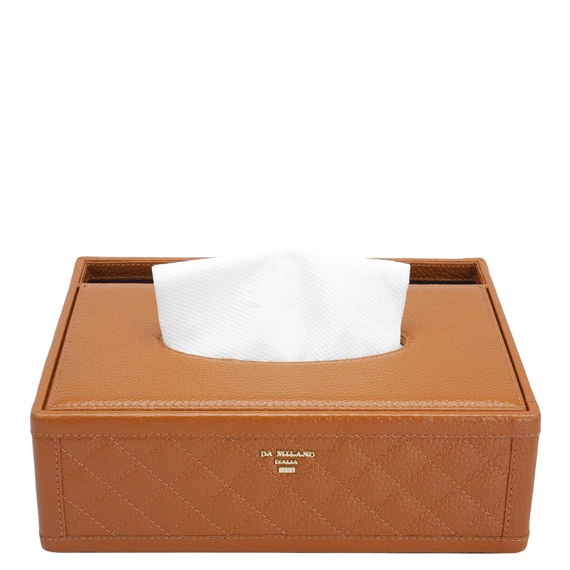 Quilting Wax Leather Napkin Case - Orange