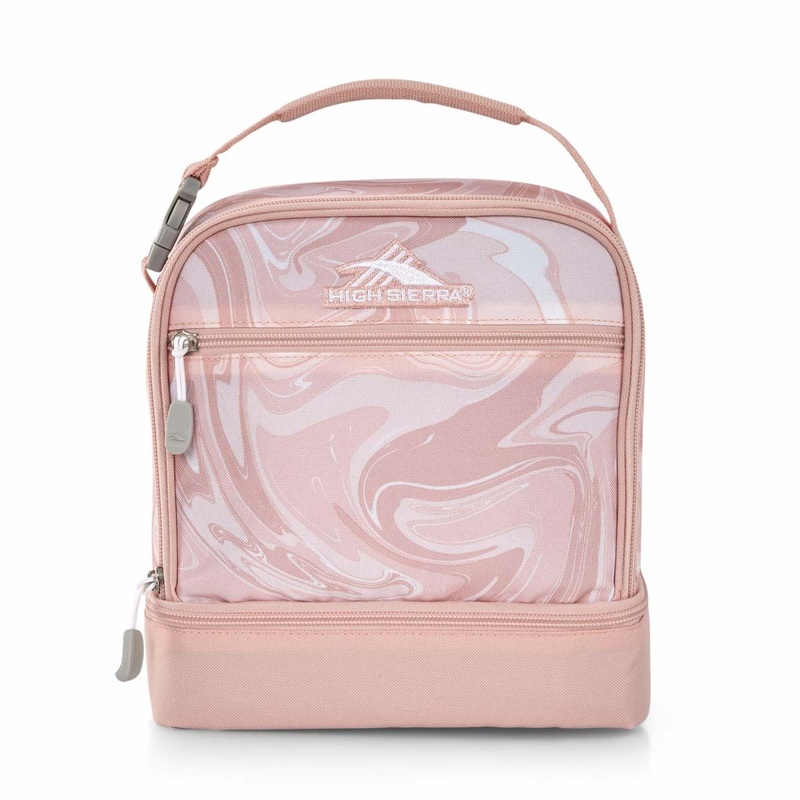 High Sierra Stacked Compartment Lunch Kit - Pink Marble/Bubblegum Pink