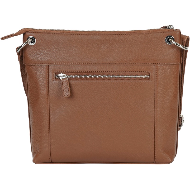 Mancini Pebbled Trish Crossbody Handbag with Organizer