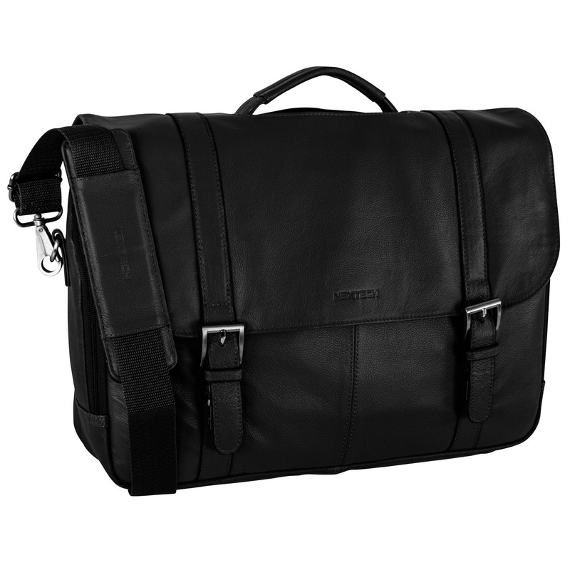 Nextech 10 Inch Tablet and 15.6 Inch Laptop Leather Flapover Briefcase