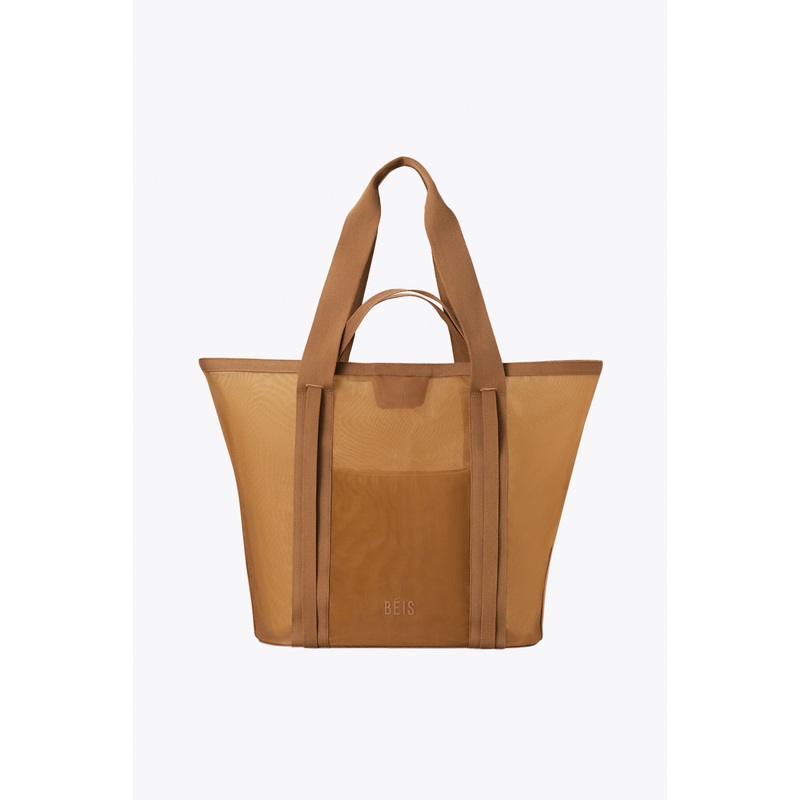 Resale The Mesh Beach Tote in Camel