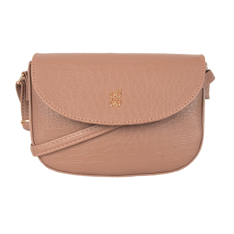 Elodie Tan Small Saddle Sling Bag