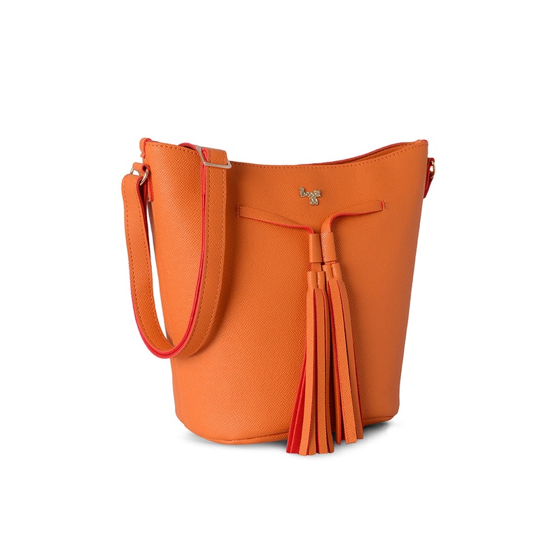 Mayson Orange Small Drawstring Bag