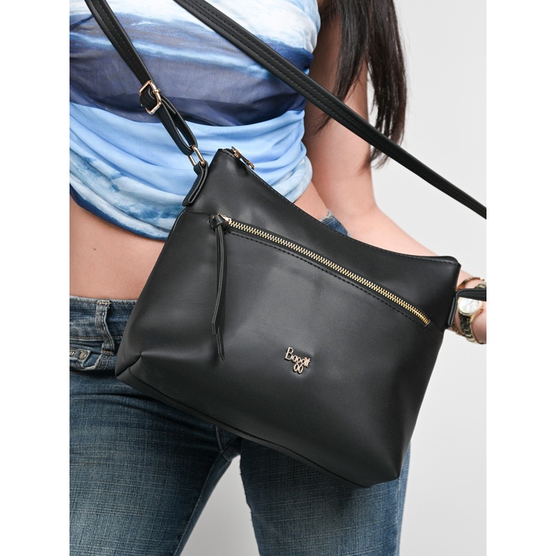 Tilling Black Medium Hobo Bags