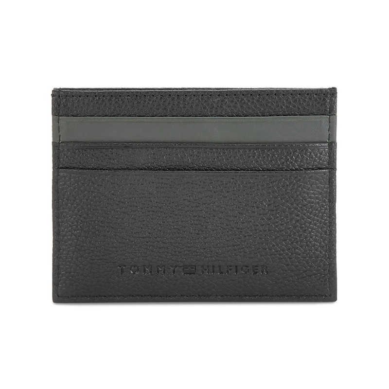 Tommy Hilfiger Owen Men's Leather Card Holder Black/Olive
