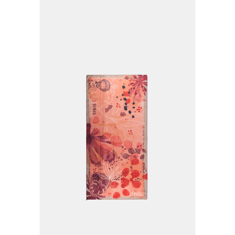 Amazonia nature print reddish scarf