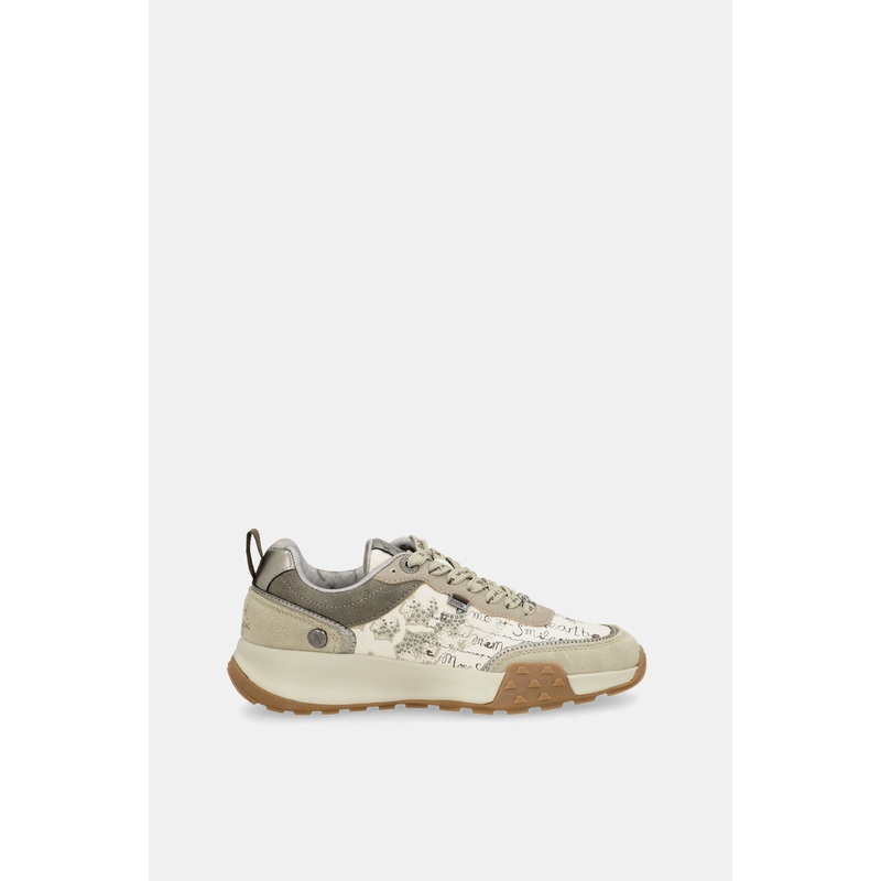 Beige printed sneakers