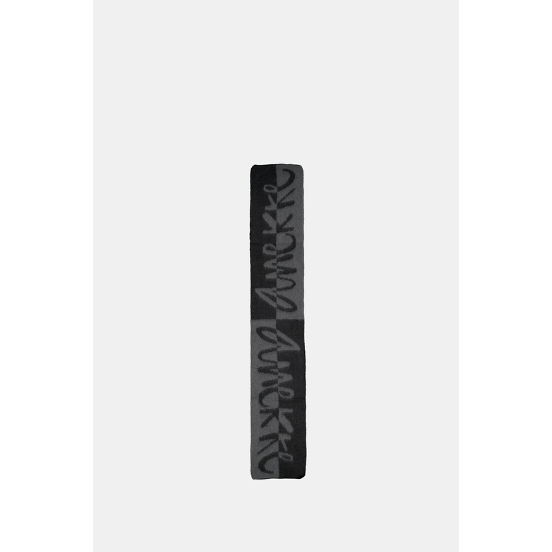 Black logomania knitted scarf