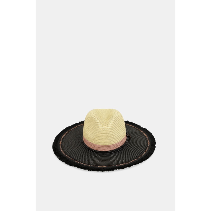 Contrast raffia hat