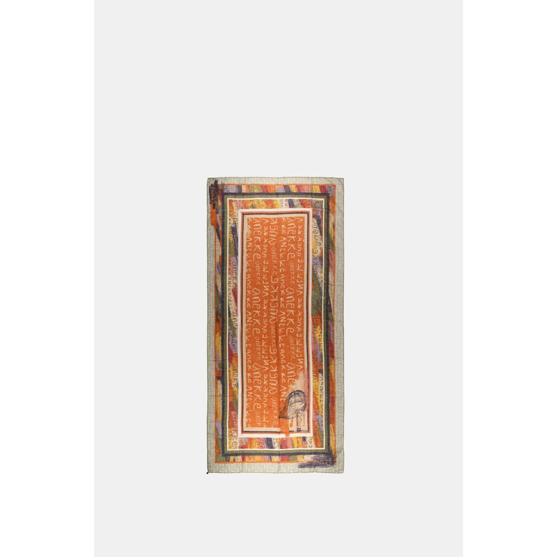 Magic Souls ochre print scarf