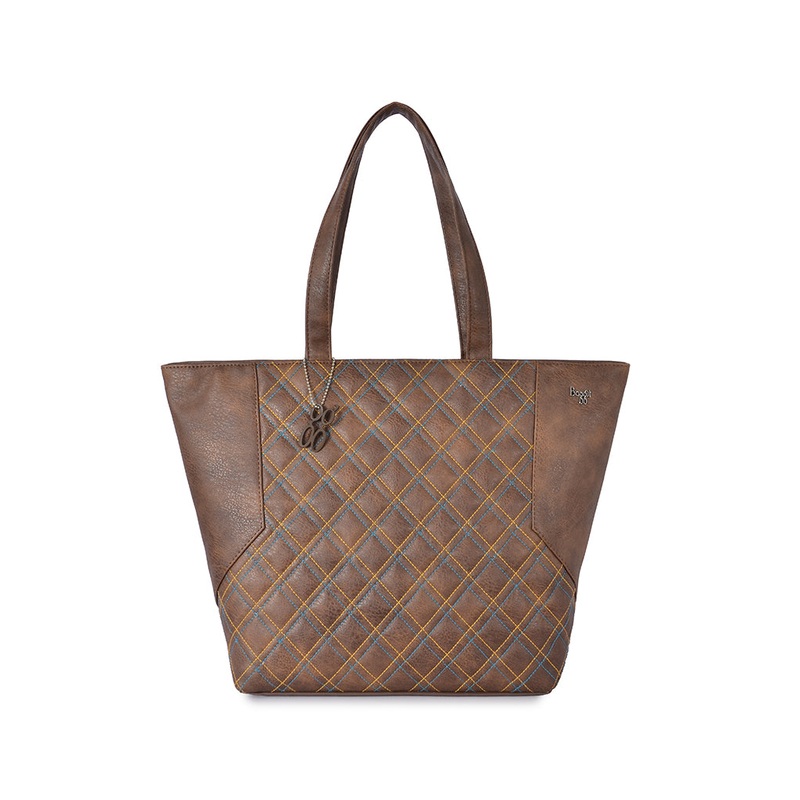 Tying Beige Large Tote Bag