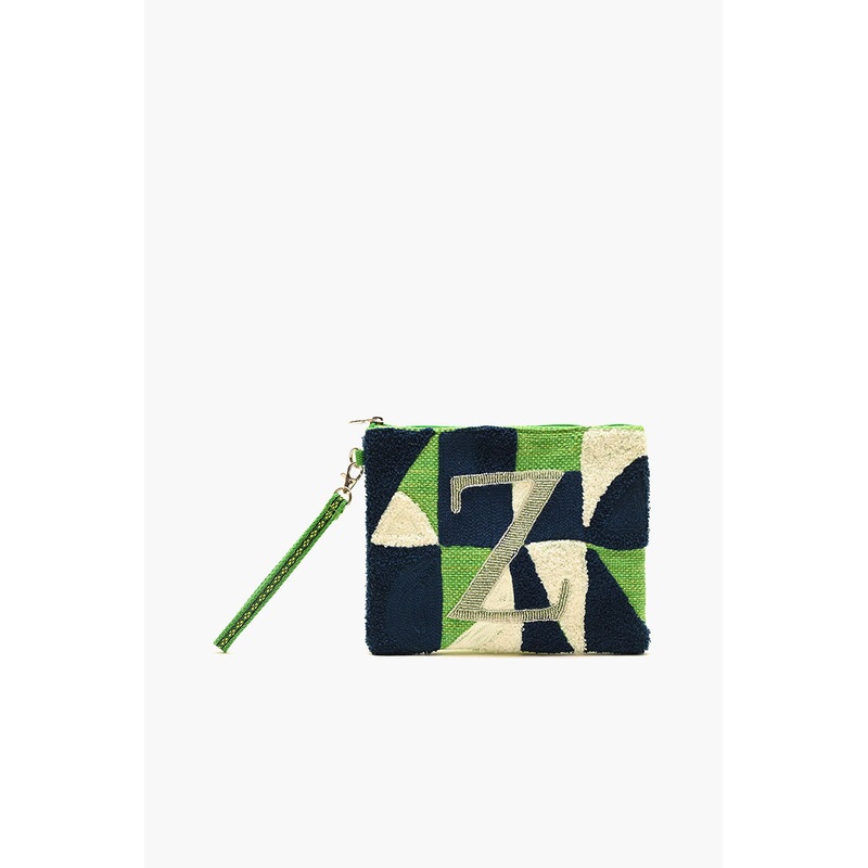 Beaded and Tufted Monogram Pouch-Z Initial