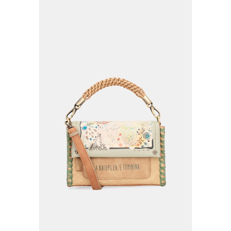 Butterfly flap crossbody bag with shoulder strap