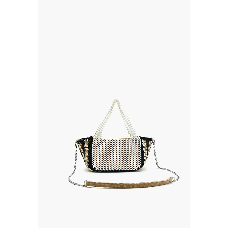 Coastal Gemstone Raffia Tote