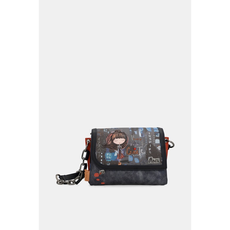 Contemporary flap shoulder bag