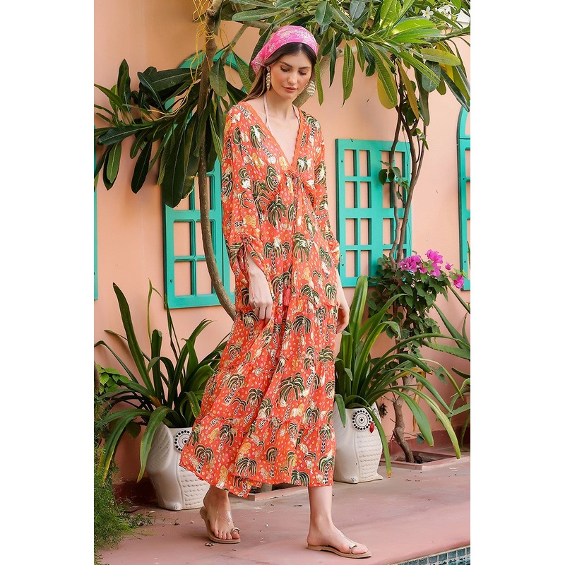 Coral Farm Lurex Printed Dress