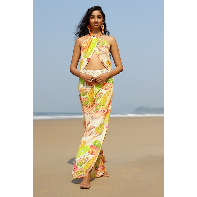Dua Multi Tropics Printed Bead Top