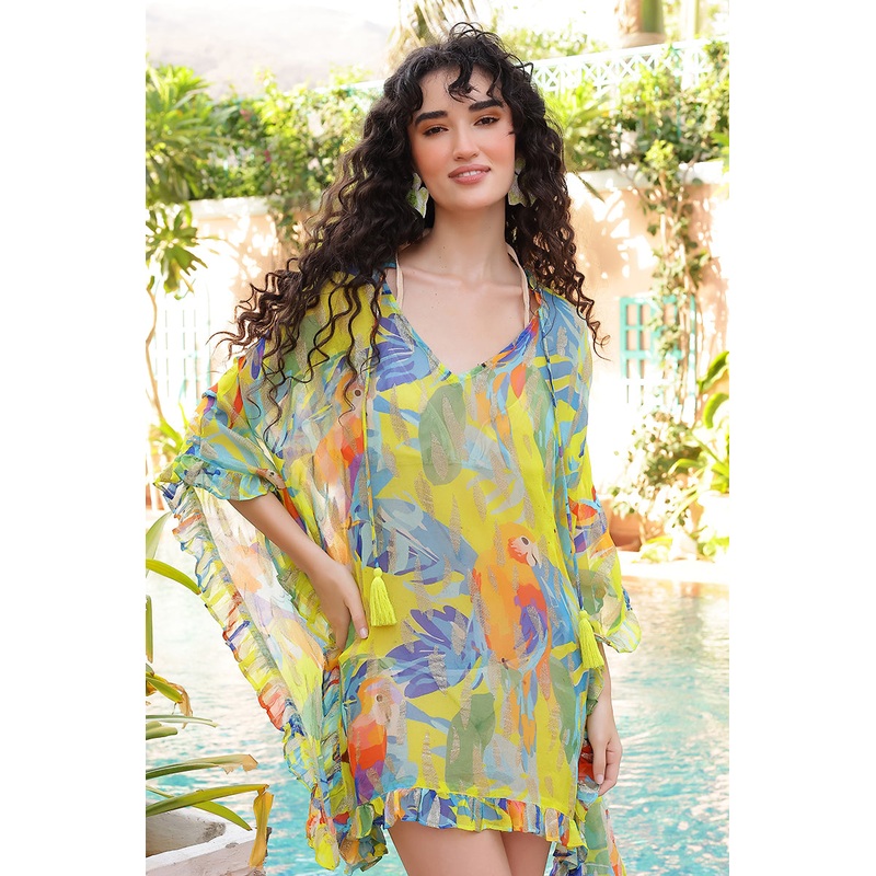 Farm Peru Tropic Lurex Printed Kaftan