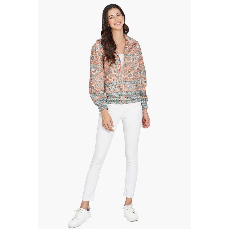 Georgia Peach Floral Bomber Jacket