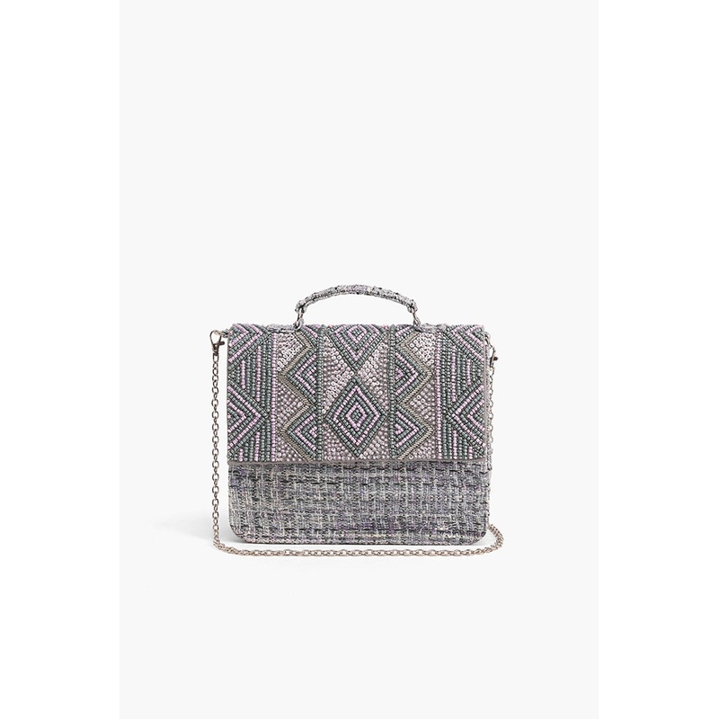 Lavender Fog Embellished Satchel