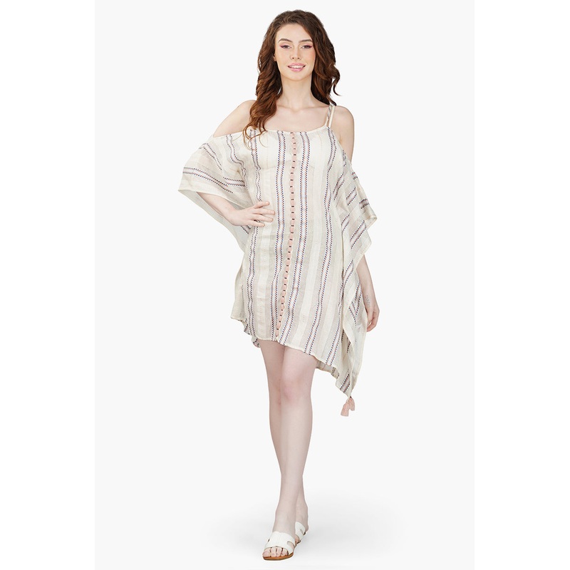 Marie Nautical Cold Shoulder Kaftan Dress