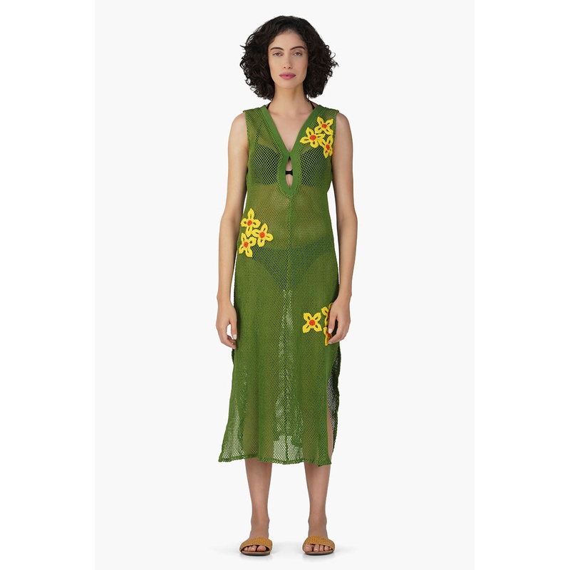 Martha Floral Patch Crochet Bodycon Dress