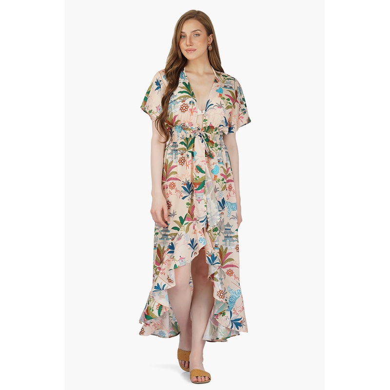 Moku Tiger Front Tie Cover Up