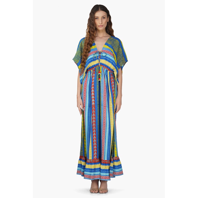 Neel Aztec Stripe Printed Maxi Dress