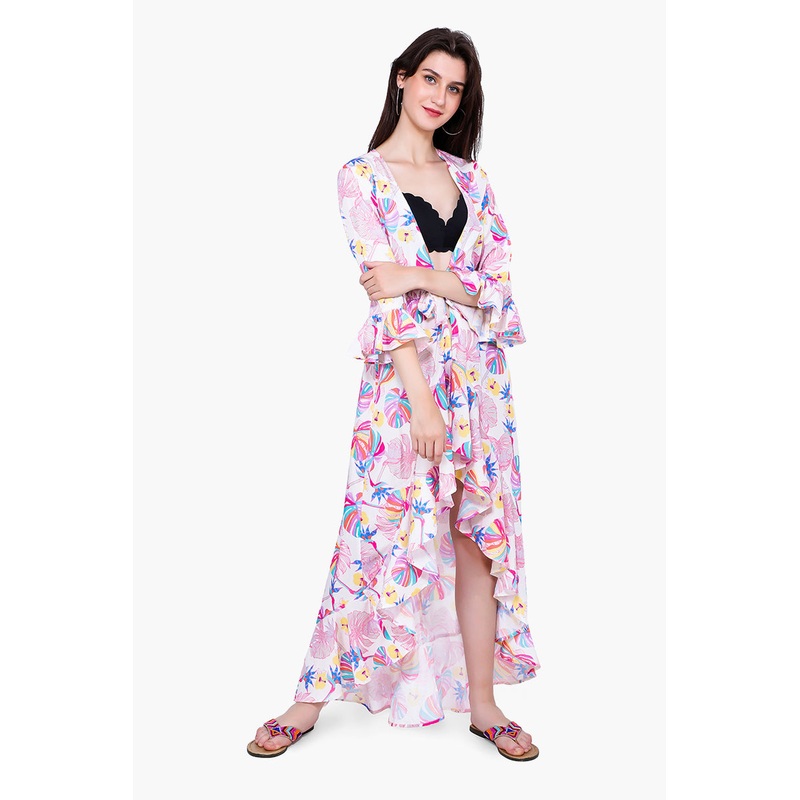 Palm Florals Maxi Cover Up