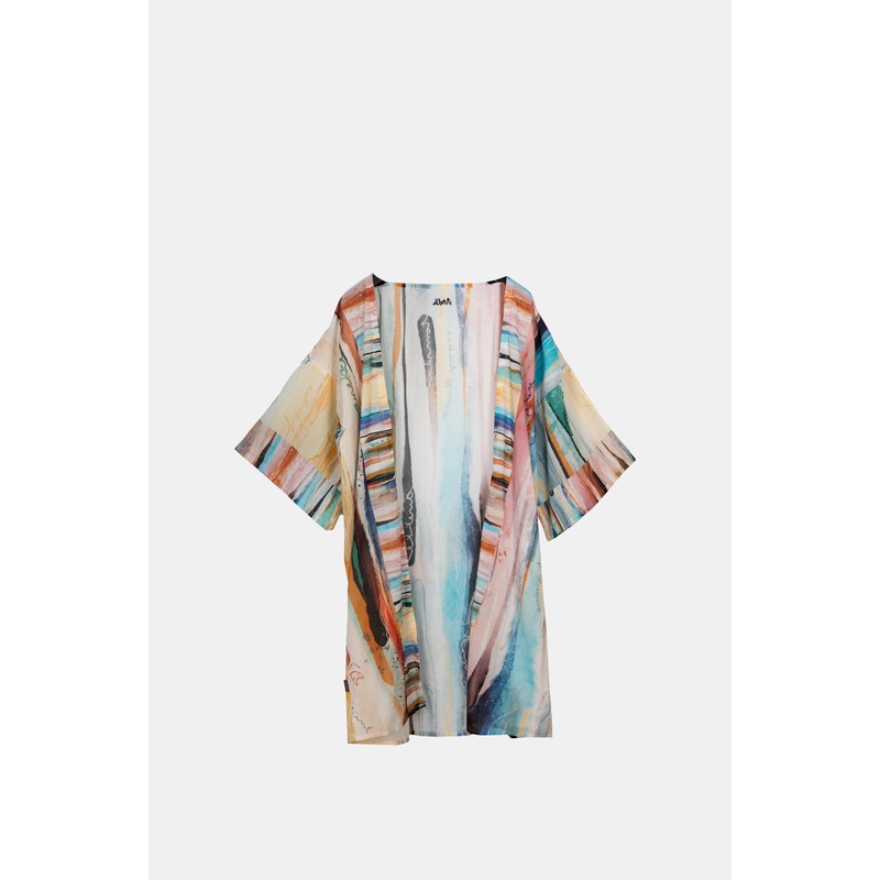 Studio printed long kimono