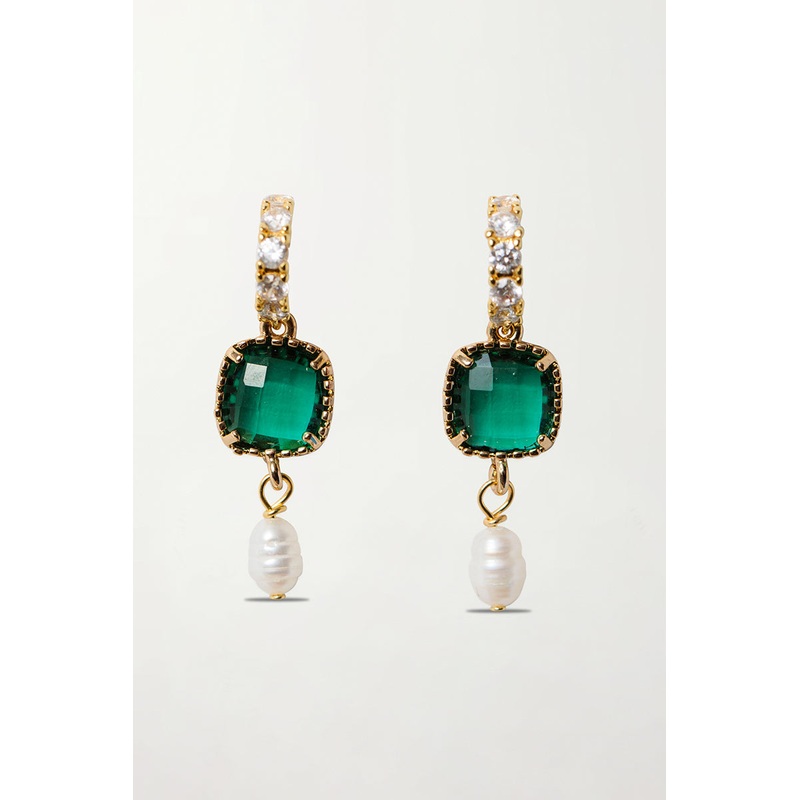 The Alicante Earrings in Emerald Green
