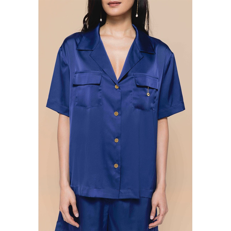 The Co-Ord Short Set in Mediterranean Blue